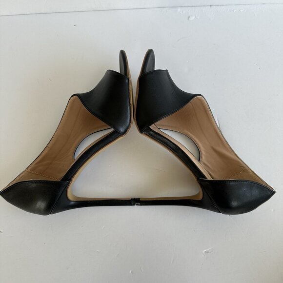 Tinstree Womens Dress Shoes US9 Leather Stiletto Heels Black Open Toe Party Glam - Picture 6 of 12